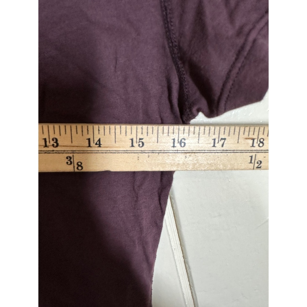 Daftbird T-Shirt Womens Medium Purple Deep V-Neck Short Sleeve Slim Fit Cotton - Picture 4 of 7